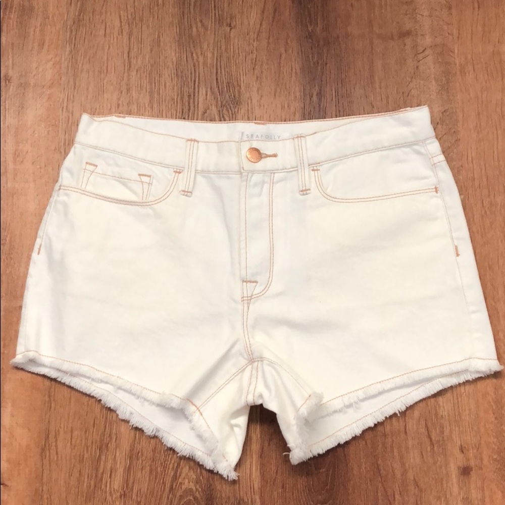 NWOT Seafolly Off-White Denim Cut-Off Shorts-sz. S